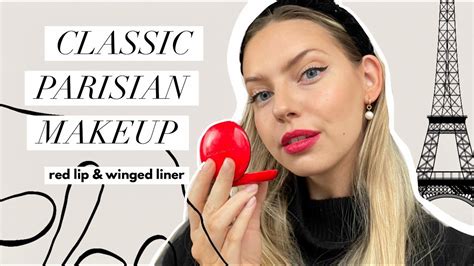 French Makeup Tutorial with Red Lips .